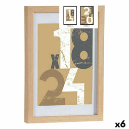 Fotolijsten 24 x 2,5 x 32,5 cm Natuurlijk Glas Hout MDF (6 Stuks)