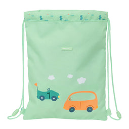 Rugtas met Koordjes Safta Coches Groen 26 x 34 x 1 cm
