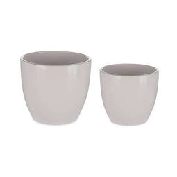 Pottenset Ø 22 cm Ø 28 cm 2 Onderdelen Grijs Klei