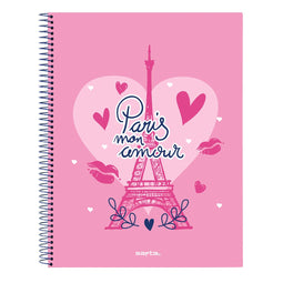 Notitieboekje Safta Paris Roze Marineblauw A4 120 Lakens
