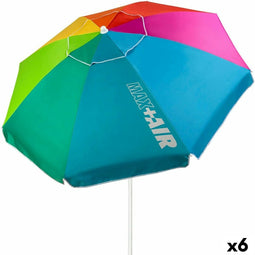 Parasoll Aktive Multicolour 200 x 203 x 200 cm Staal (6 Stuks)