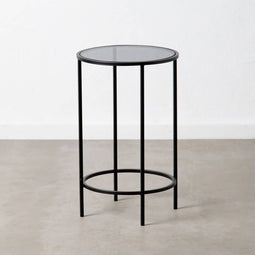Bijzettafel Kristal Zwart Metaal 40 x 40 x 65 cm