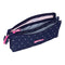 Pennenetui met 3 vakken Safta Paris Roze Marineblauw 22 x 12 x 3 cm