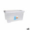 Opbergbak met Deksel Dem Kira Plastic Transparant 20 L 40 x 28 x 26 cm (6 Stuks)
