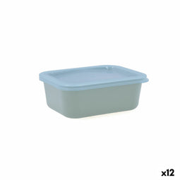 Rechthoekige lunchbox met deksel Quid Inspira 380 ml Groen Plastic (12 Stuks)