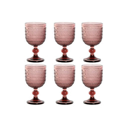 Set van bekers Home ESPRIT Roze Kristal 240 ml (6 Stuks)