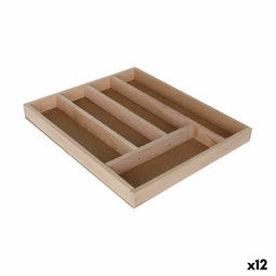 Bestekorganizer Quttin Hout 33 x 28 x 3,5 cm (12 Stuks)