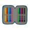 Dubbele etui BlackFit8 M854 Donkerblauw 12.5 x 19.5 x 4 cm (28 Onderdelen)