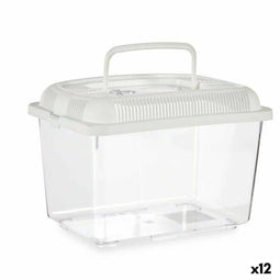 Vissenkom Met handvat Medium Wit Plastic 3 L 17 x 16 x 24 cm (12 Stuks)