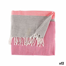 Multifunctionele sjaal Strepen 160 x 200 cm Roze (12 Stuks)