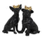 Decoratieve figuren Zwart Gouden Hond 17 x 11,7 x 25,5 cm