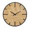 Muurklok Zwart Natuurlijk PVC Ijzer Hout MDF 60 x 4,5 x 60 cm