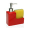 Zeepdispenser Rood Schuurspons Keramisch (6 x 16,5 x 13 cm)