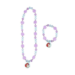 Set van Ketting en Armbanden Disney Princess Paars Turkoois 2 Onderdelen
