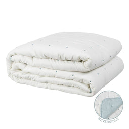 Sprei 230 x 280 cm Blauw Crème