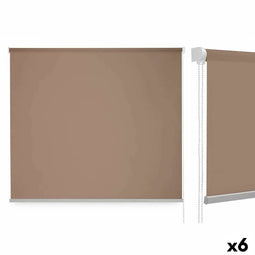 Rolgordijn 150 x 180 cm Beige Stof Plastic (6 Stuks)