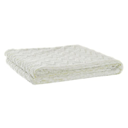 Deken DKD Home Decor Zig-zag 150 x 200 x 2 cm Wit Berg