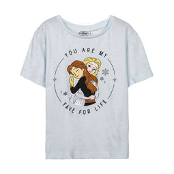 T-Shirt met Korte Mouwen voor kinderen Frozen Licht Blauw Maat 3 Jaar