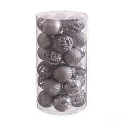 Kerstballen Zilverkleurig Plastic 5 x 5 x 5 cm (30 Stuks)