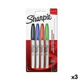 Set Viltstiften Sharpie Multicolour 4 Onderdelen (3 Stuks)