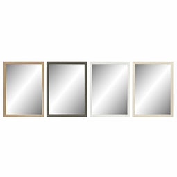 Wandspiegel DKD Home Decor Wit Bruin Grijs Natuurlijk 56 x 2 x 76 cm (4 Stuks)