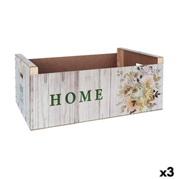Opbergbak Confortime Sweet Home Multicolour Hout Blommor 58 x 39 x 21 cm (3 Stuks)