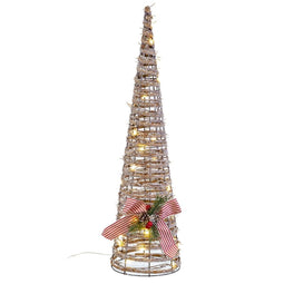 Kerstversiering Multicolour Rotan Kegels 16 x 16 x 60 cm