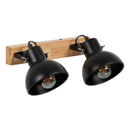 Wandlamp Zwart Beige Hout Ijzer A 220-240 V 36 x 21 x 17 cm