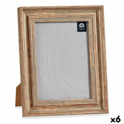 Fotolijsten 21 x 2 x 26 cm Kristal Hout Bruin Koper Plastic (6 Stuks)