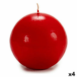 Kaars Rood Was 10 x 10 x 10 cm (4 Stuks)