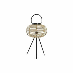 Bureaulamp DKD Home Decor Zwart Metaal Bruin Bamboe (34 x 34 x 56 cm)