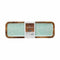 Middenstuk 45 x 15 cm Blad van een plant Wit Bruin Groen Hars Mangohout (6 Stuks)