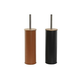 Toiletborstel DKD Home Decor Grijs Oranje Zilverkleurig Natuurlijk Metaal Bamboe Aluminium Modern...