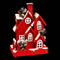 Kerstversiering Rood Hout Huis 24 x 13 x 33 cm