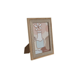 Fotolijsten Home ESPRIT Natuurlijk Aluminium Hout MDF Scandi 16 x 1,2 x 21,1 cm