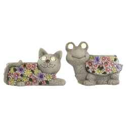 Grondlegger Home ESPRIT Grijs Magnesium 34 x 23 x 26 cm (2 Stuks)