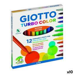 Set Viltstiften Giotto Turbo Color Multicolour (10 Stuks)