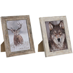 Fotolijsten Home ESPRIT Wit Natuurlijk Kristal polyestyreen Scandinavisch 19,5 x 2 x 24,5 cm (2 S...