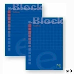 Schrijfblok Pacsa Blauw A4 50 Lakens (10 Stuks)
