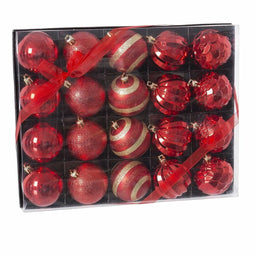 Kerstballen Rood Plastic 6 x 6 x 6 cm (20 Stuks)