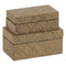 Set decoratieve dozen Beige DMF 25 x 15 x 12 cm (2 Stuks)