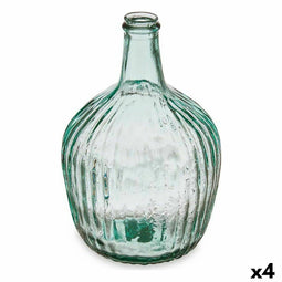 Fles Strepen Decoratie 16 x 29,5 x 16 cm Transparant (4 Stuks)