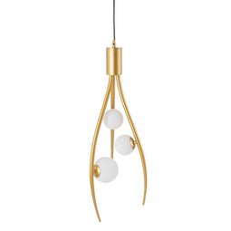 Plafondlamp 22 x 22 x 120 cm Kristal Gouden Metaal