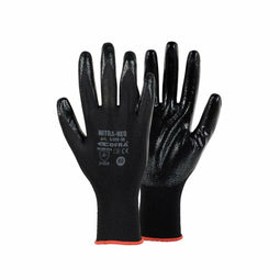 Werkhandschoenen Cofra Skinproof Zwart Nylon Elastaan Nitril Maat 9