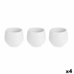 Pottenset Wit Plastic 16,5 x 16,5 x 14,5 cm (4 Stuks)