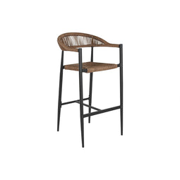 Kruk Home ESPRIT Bruin Zwart Aluminium Rotan 52 x 55 x 105 cm
