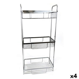 Badkamerschappen Confortime Chromed Zilverkleurig 29 x 18 x 65,5 cm (4 Stuks)