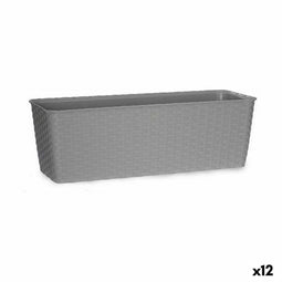Plantenbak Stefanplast Grijs Plastic 18 x 16 x 49 cm (12 Stuks)