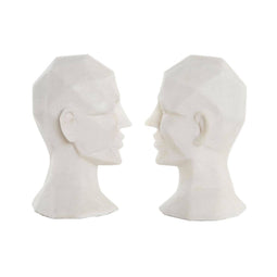 Bokstöd DKD Home Decor Hars Modern Gezicht 22 x 17 x 24 cm
