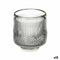 Kaarshouder Strepen Grijs Kristal 7,5 x 7,8 x 7,5 cm (12 Stuks)